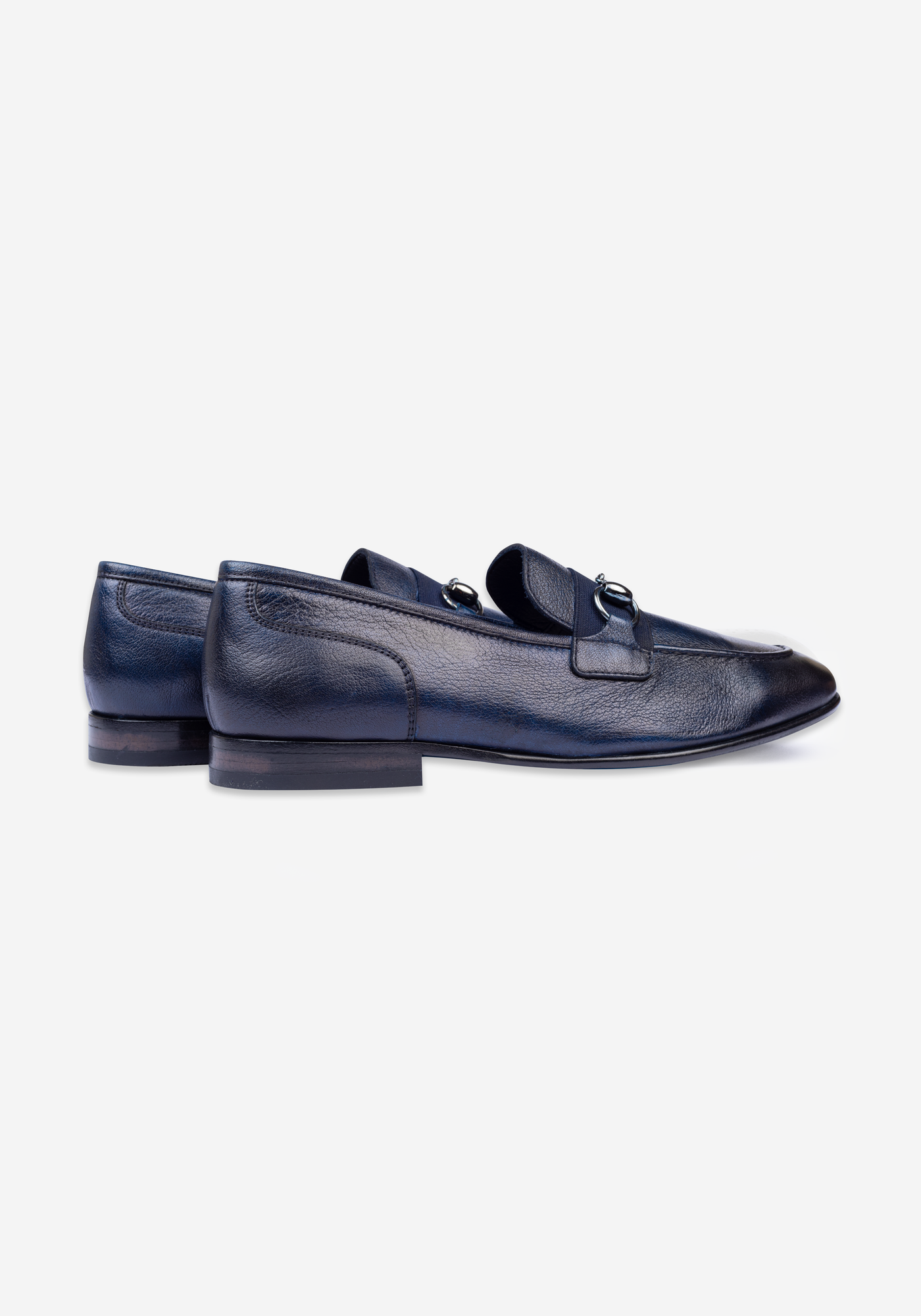 Ether Blue Calf-Skin Leather Shoes