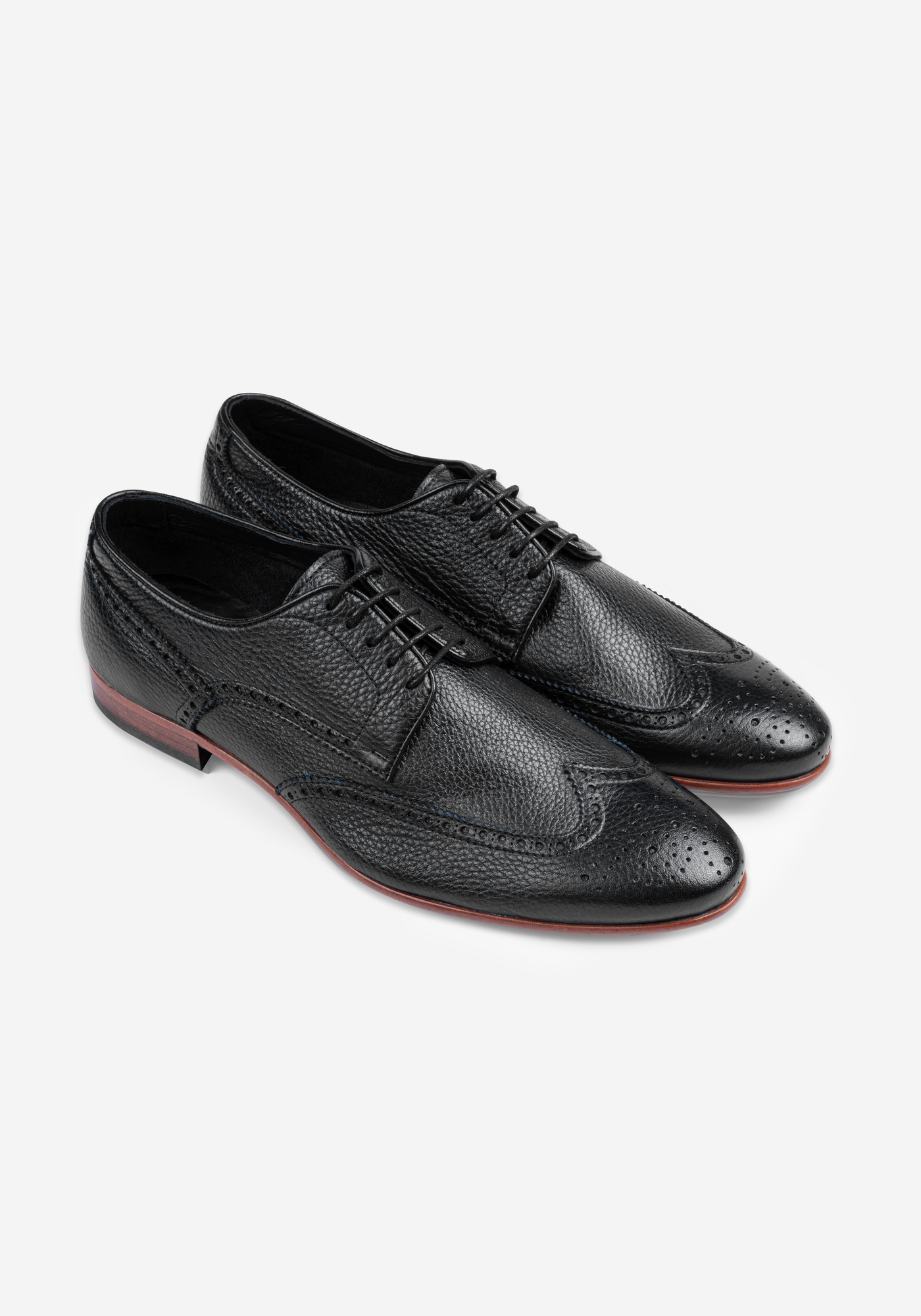 Lunar Black Calf-Skin Brogue Leather Lace-up