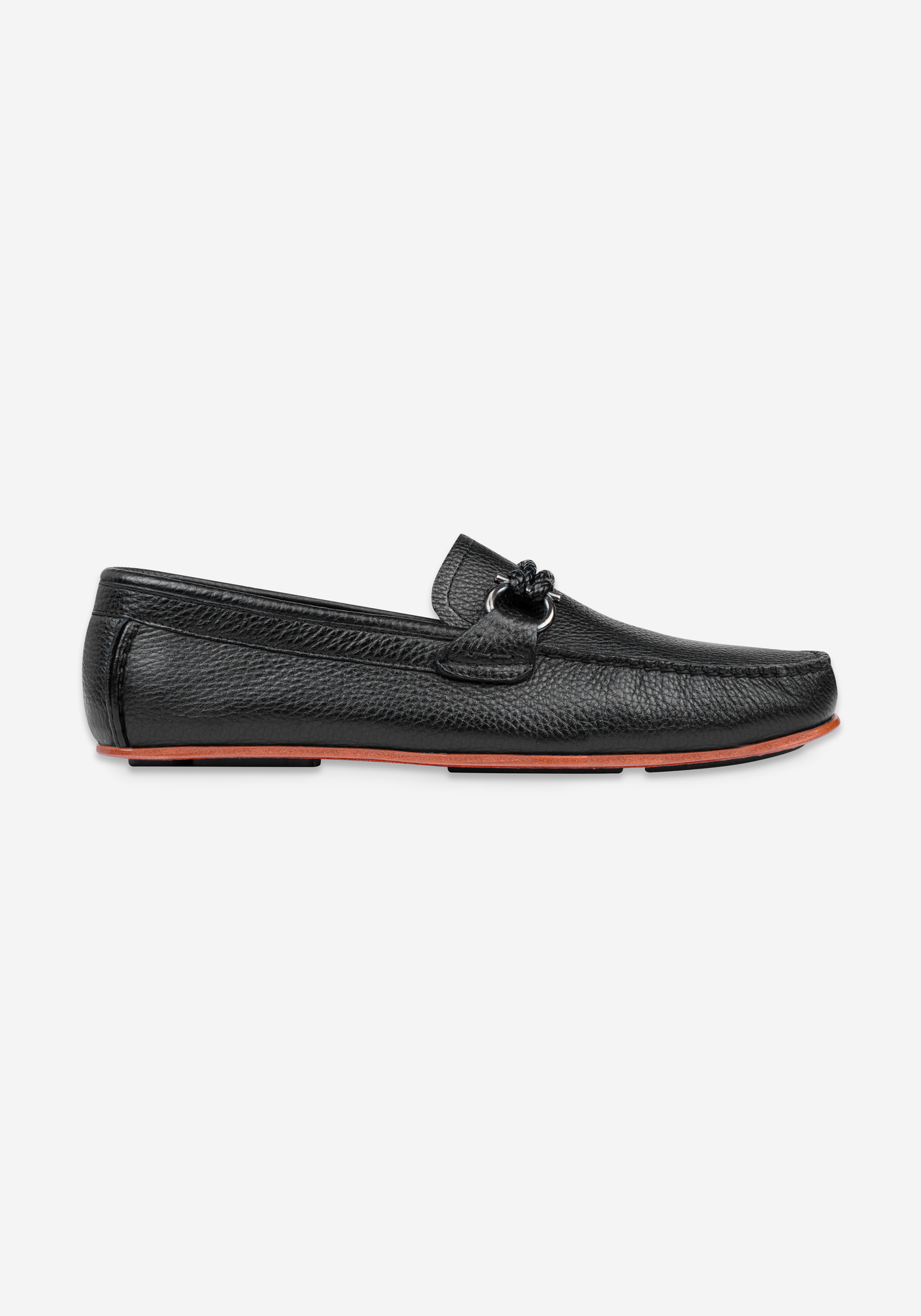 Pitch Black Calf-Skin Leather Slip On