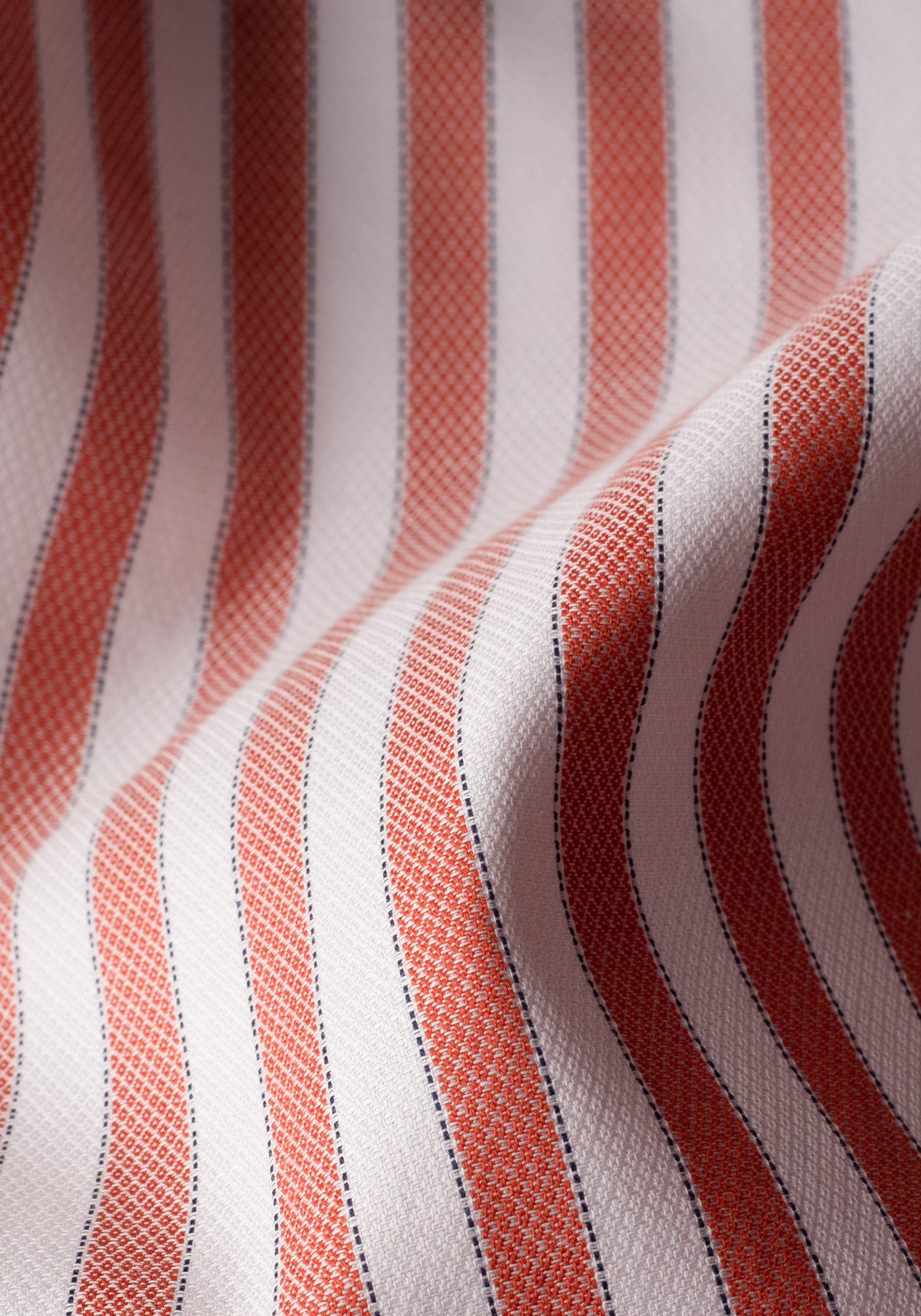 Glazed Orange Stripe Washed Two-Ply Oxford Shirt