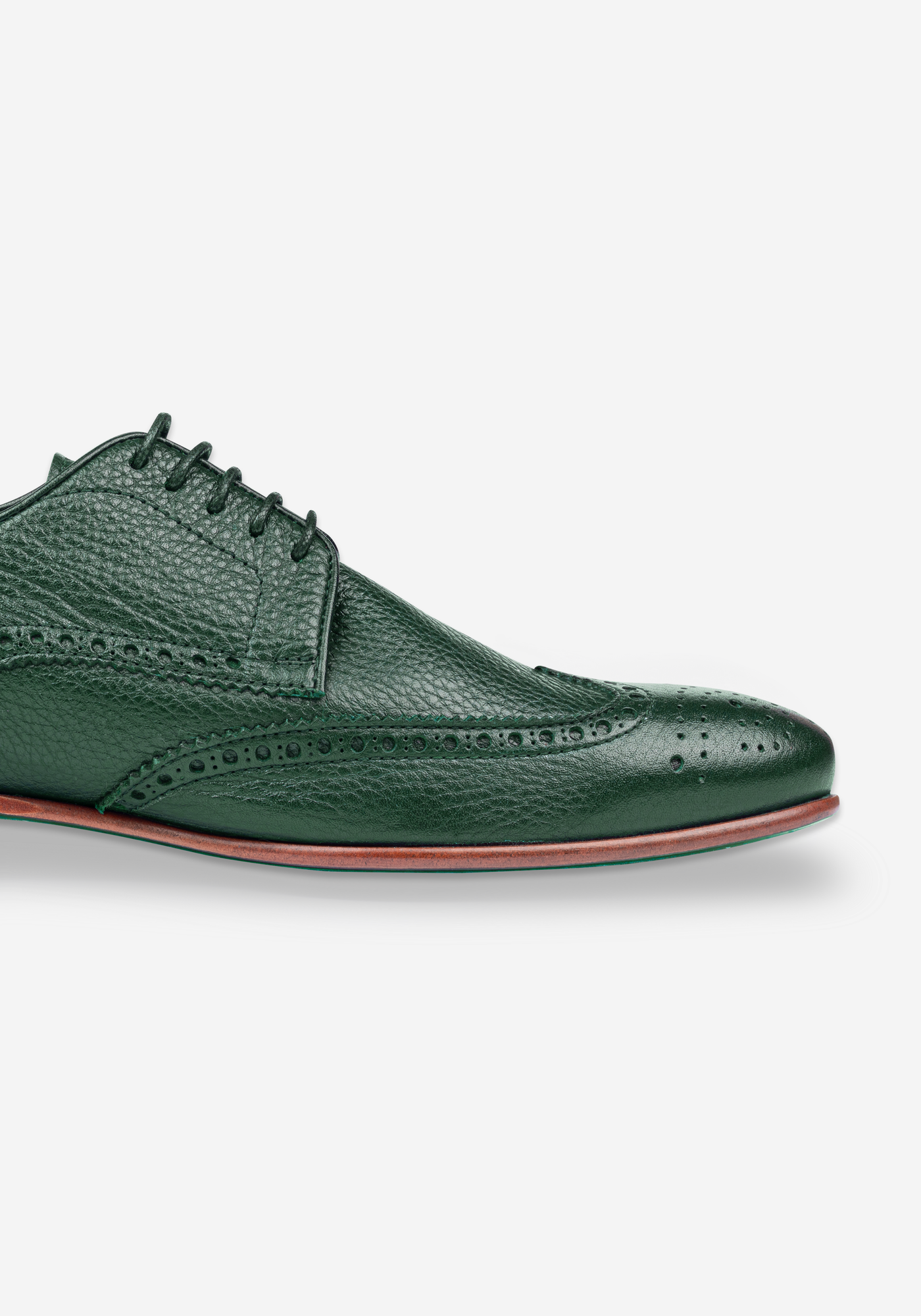 Clover Green Calf-Skin Brogue Leather Lace-up