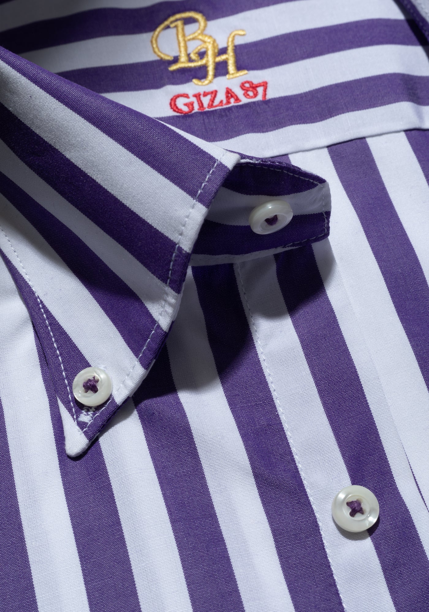 Giza 87 Cotton Lavender Purple Stripe Fine Oxford Shirt