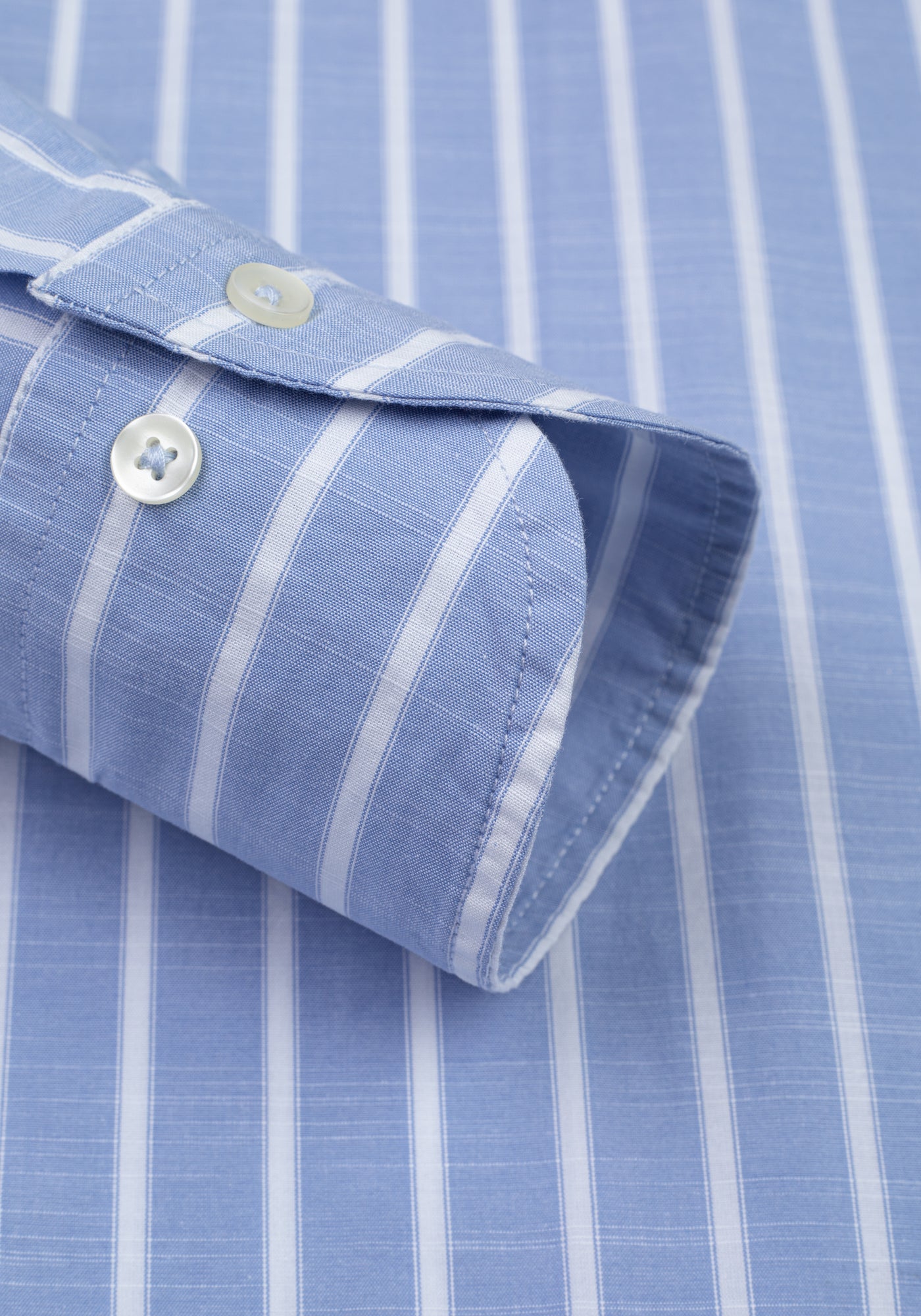 Airy Blue Stripe Washed Signature Chambray Shirt