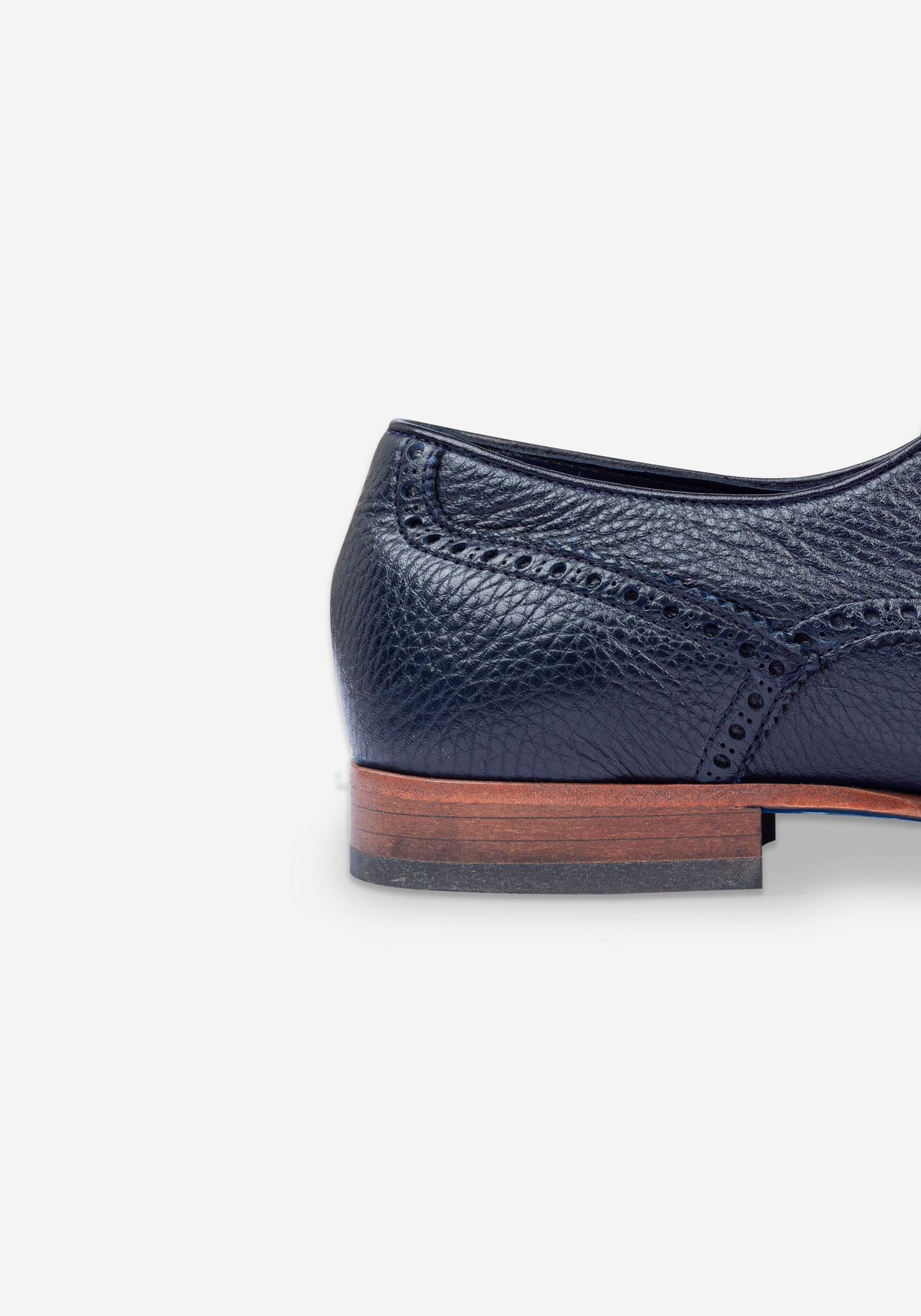 Steel Blue Calf-Skin Brogue Leather Lace-up