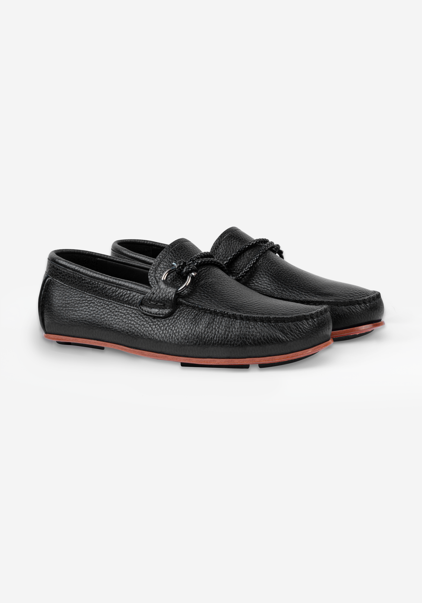 Pitch Black Calf-Skin Leather Slip On