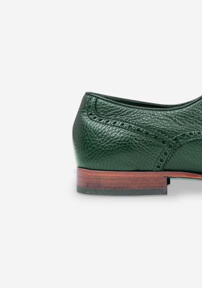 Clover Green Calf-Skin Brogue Leather Lace-up