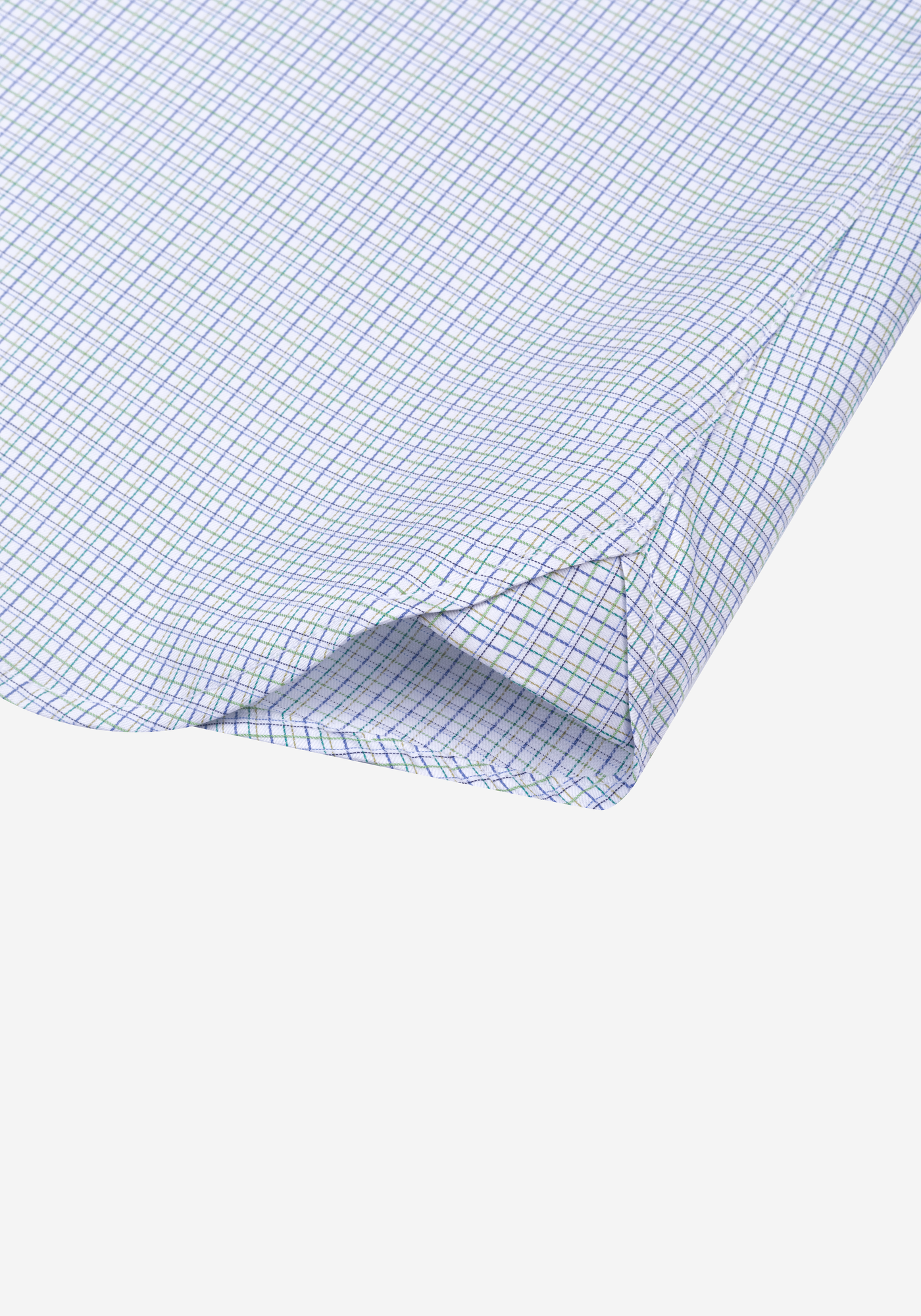 White Clear Blue Checked Twill Shirt