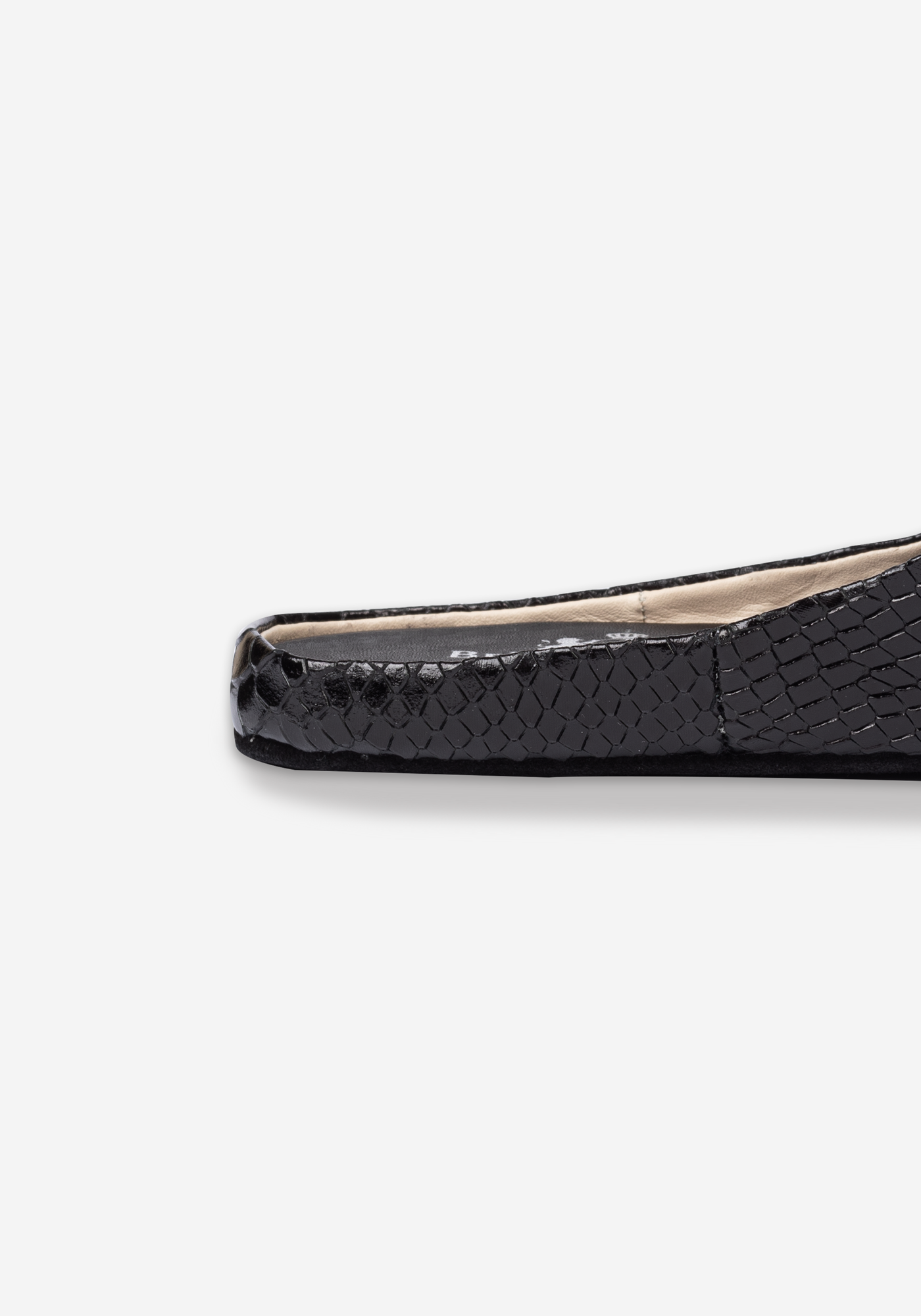 Eclipse Black Croco Calf-Skin Leather English Slipper