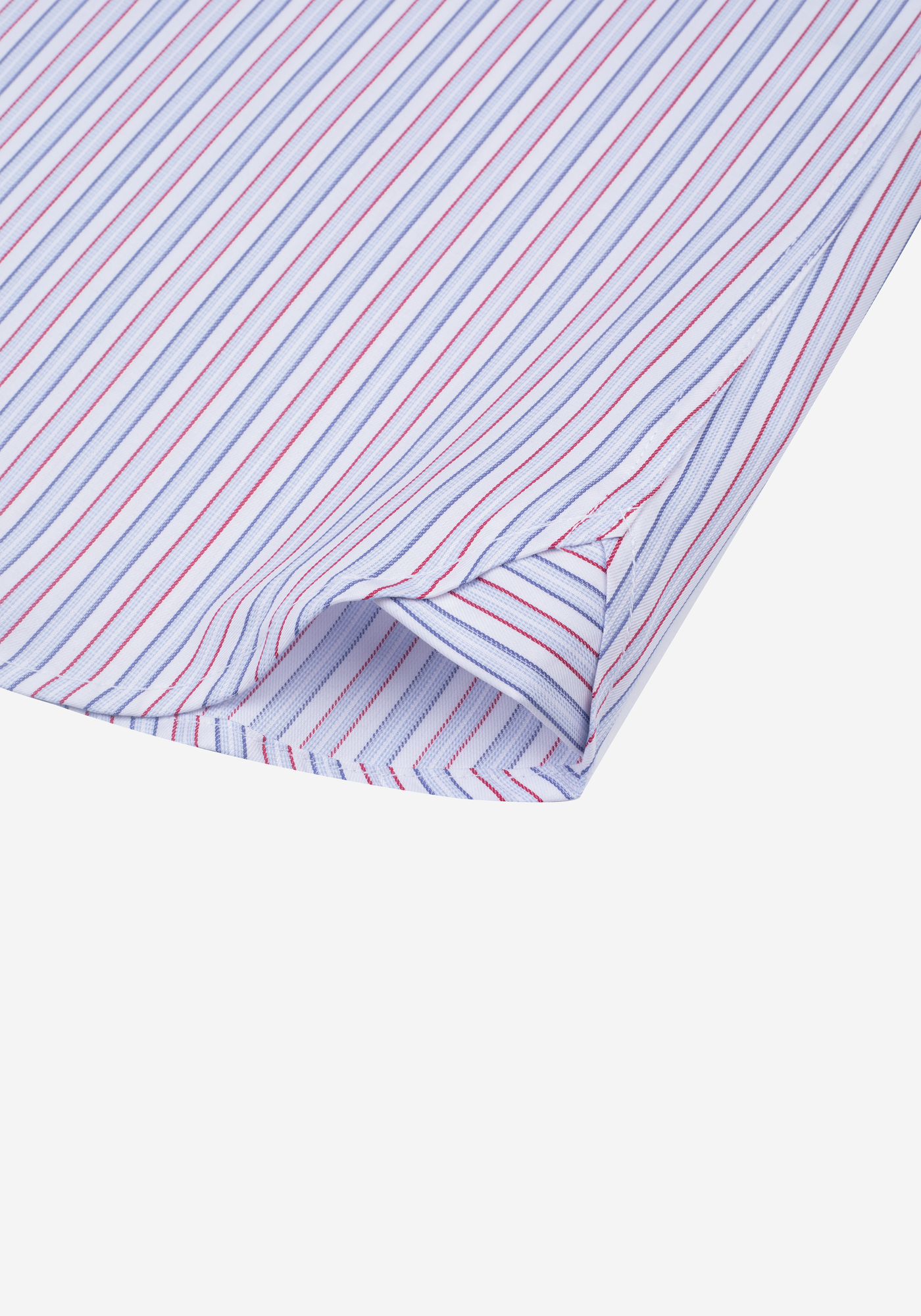 White Parti-Colored Stripe Twill Shirt