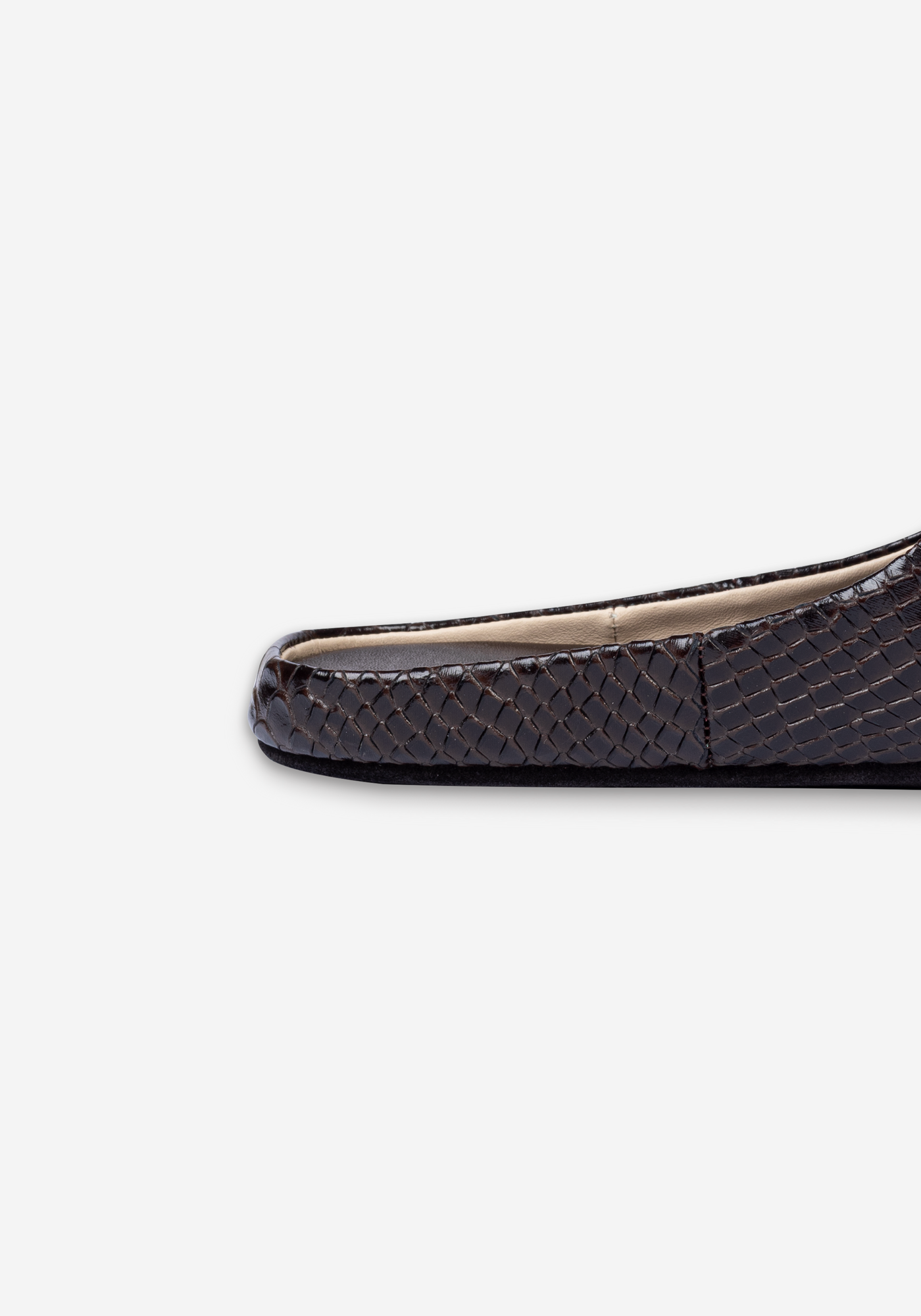 Burnt Brown Croco Calf-Skin Leather English Slipper