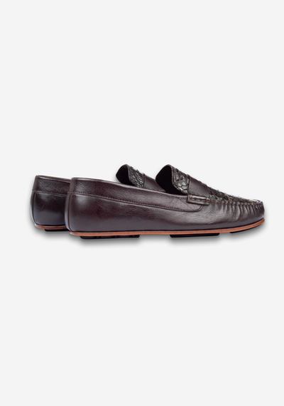 Oak Brown Croco Calf-Skin Leather Slip On