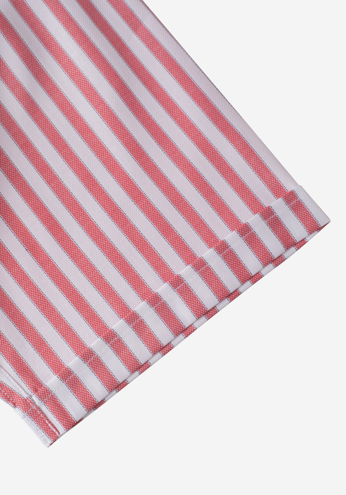 Candy Red Stripe Two-Ply Oxford Shirt - Short Sleeve