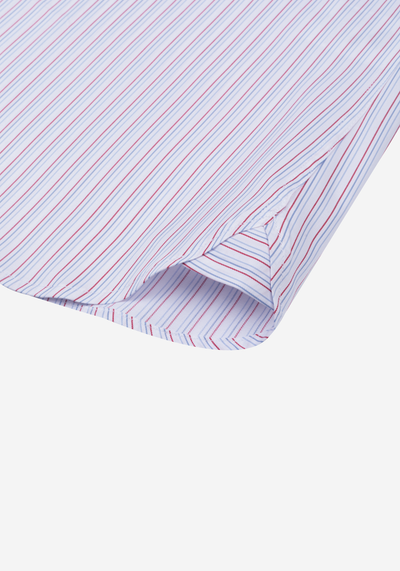 White Parti-Colored Stripe Twill Shirt