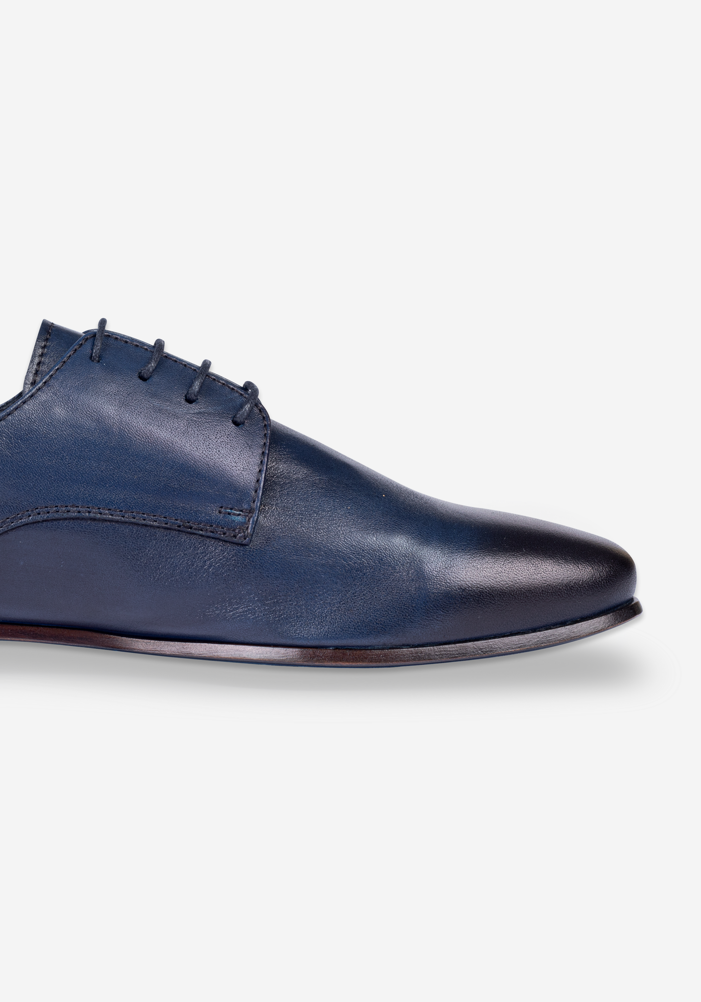 Blueberry Navy Calf-Skin Leather Lace-up