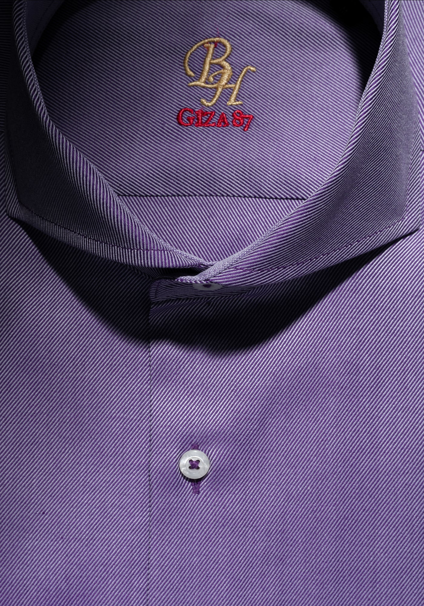 Giza 87 Cotton Dusk Violet Stripe Fine Twill Shirt