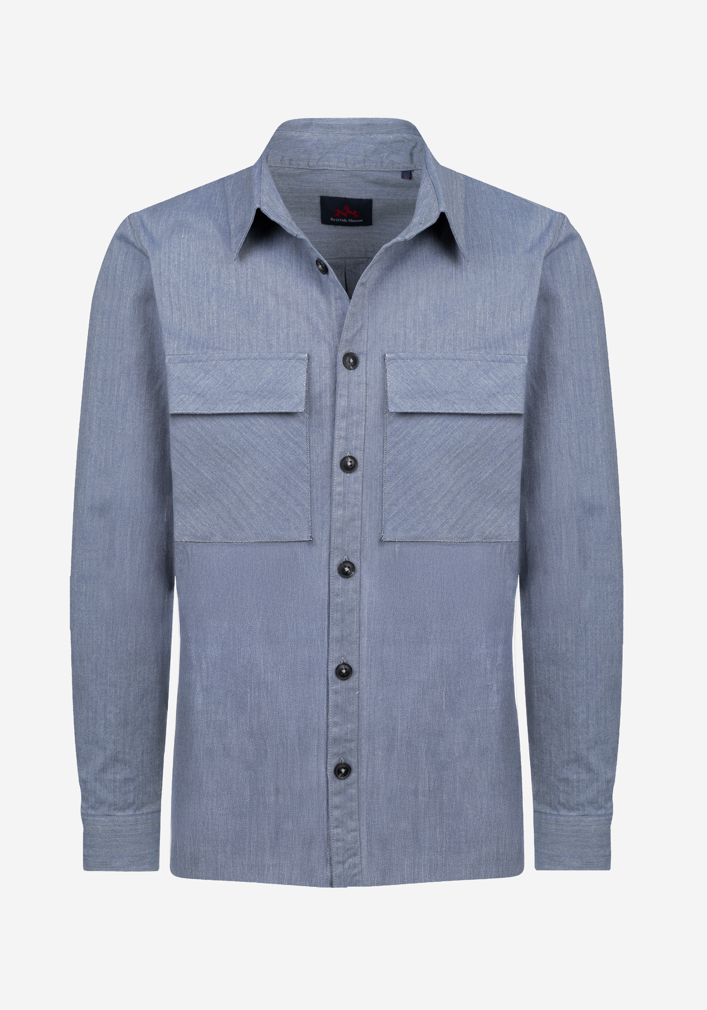 Steel Blue Cotton Overshirt