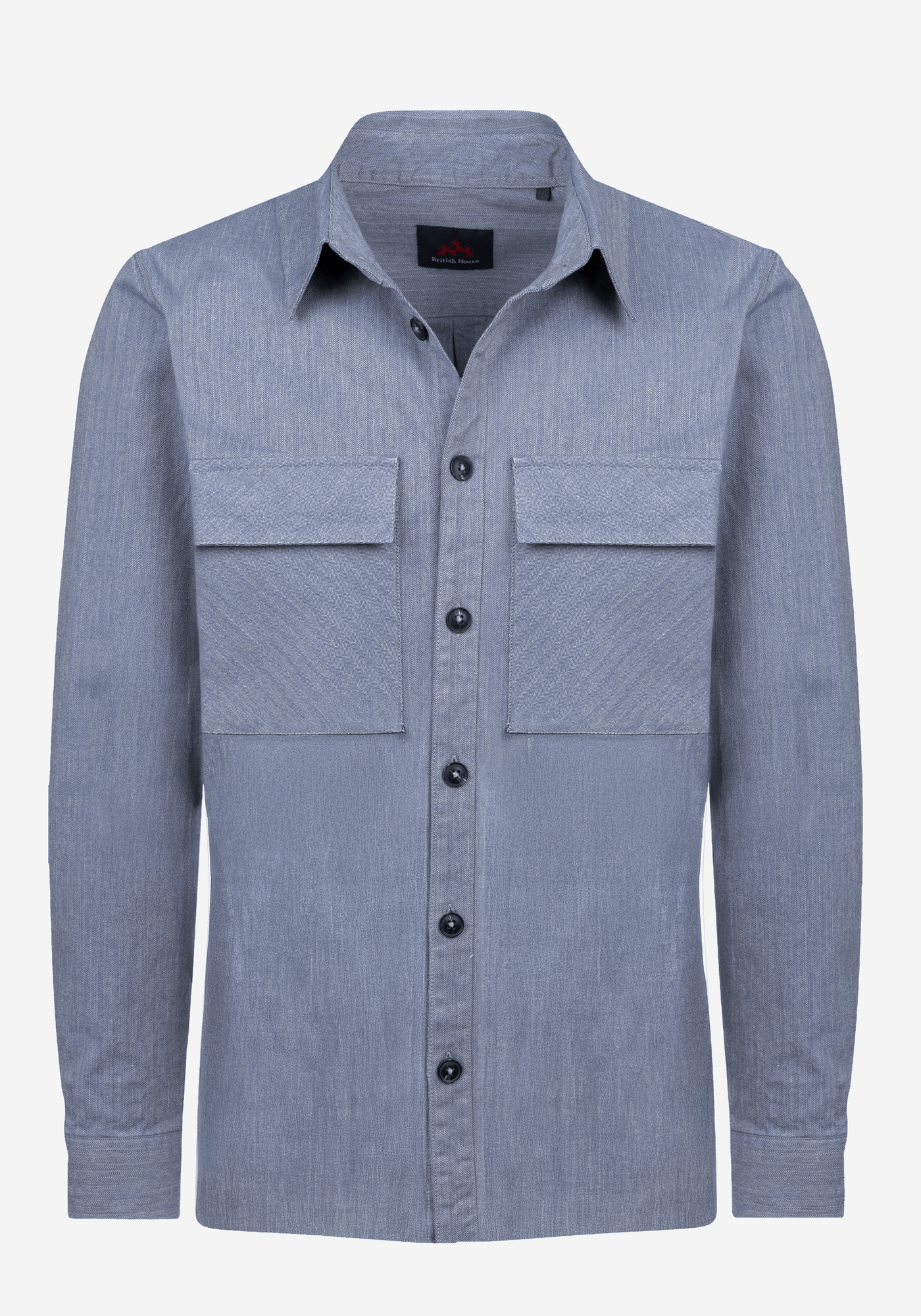 Steel Blue Cotton Overshirt