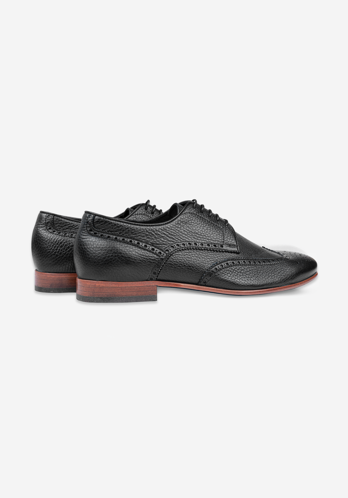 Lunar Black Calf-Skin Brogue Leather Lace-up