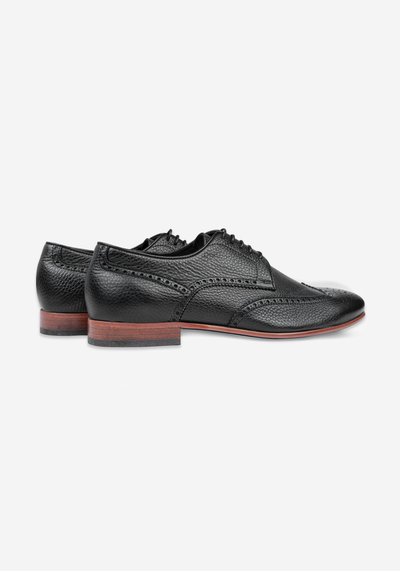 Lunar Black Calf-Skin Brogue Leather Lace-up