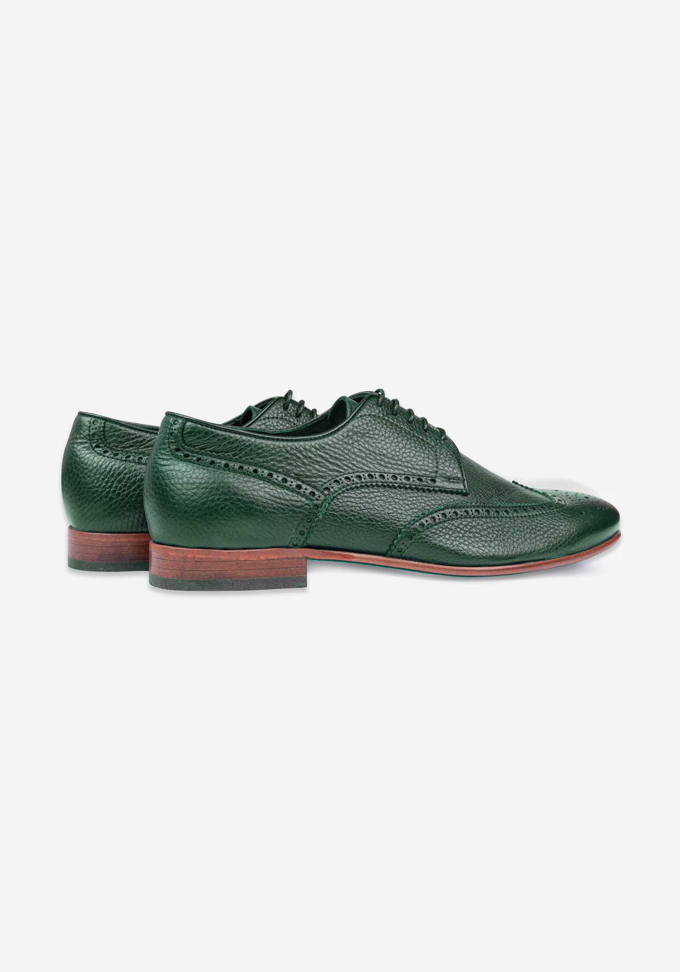 Clover Green Calf-Skin Brogue Leather Lace-up