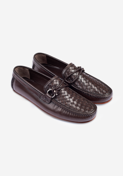 Espresso Brown Quilted Calf-Skin Leather Slip On