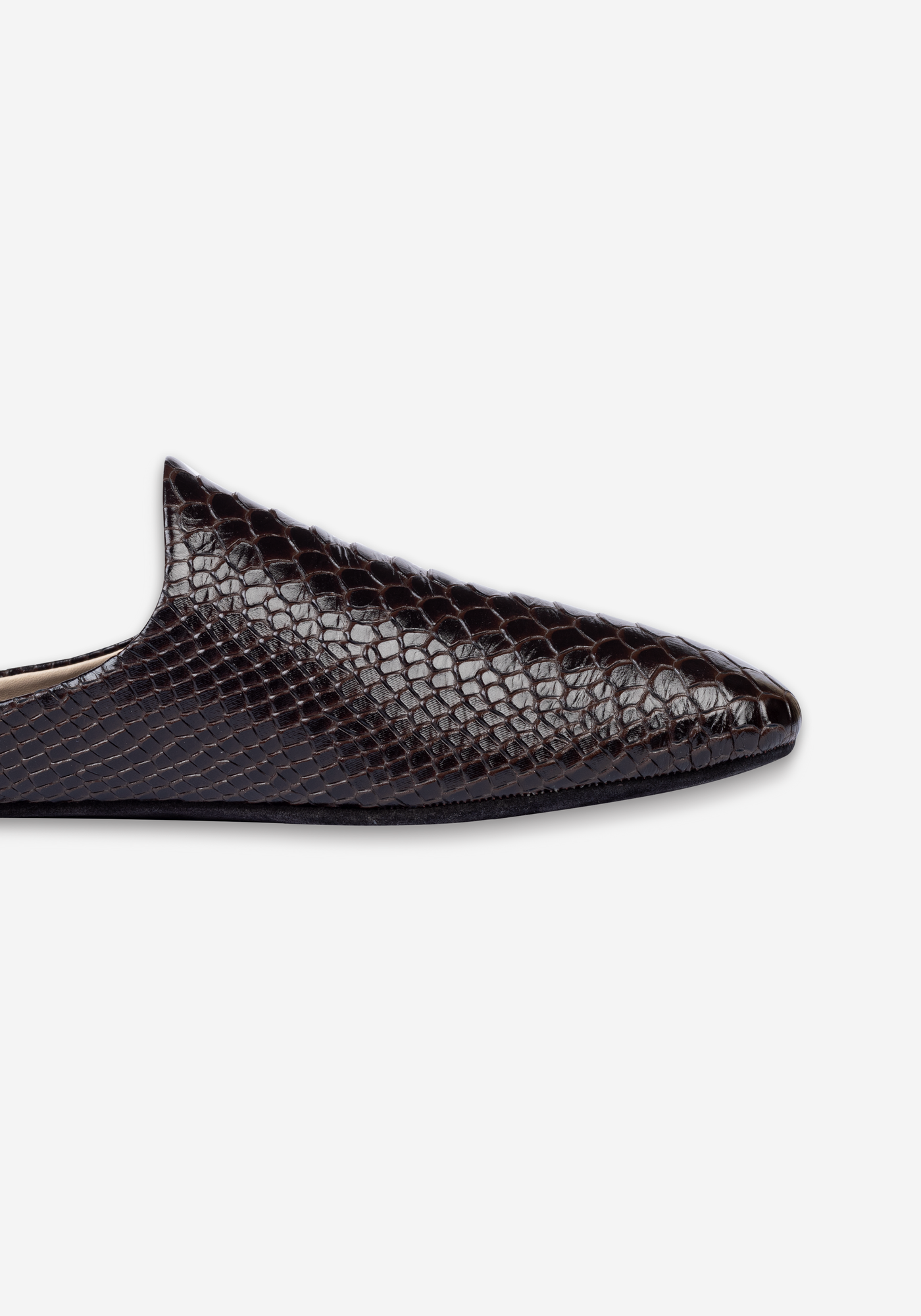 Burnt Brown Croco Calf-Skin Leather English Slipper