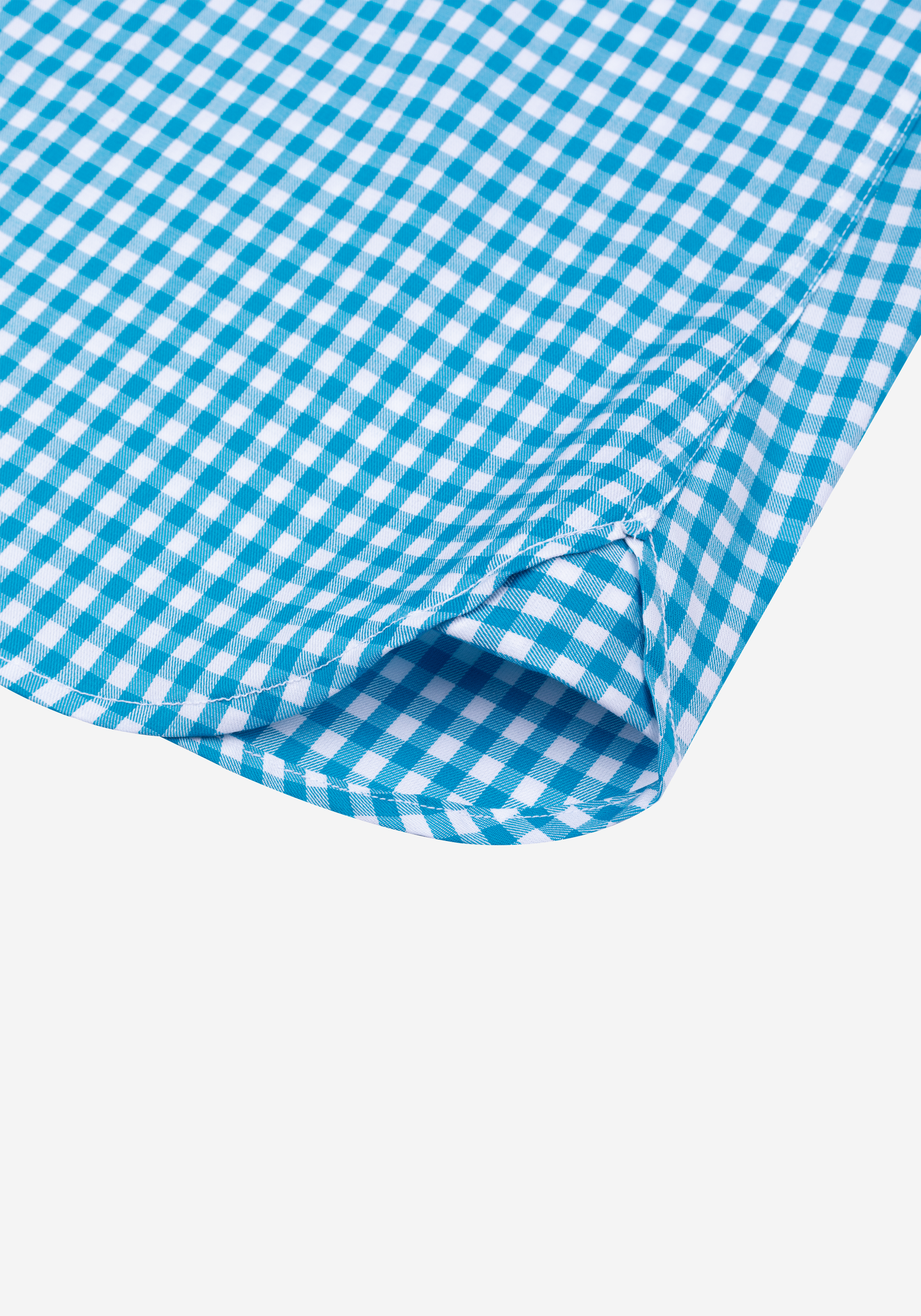 Aqua Blue Checked Twill Shirt