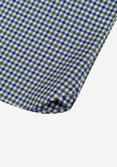 Green Blue Checked Twill Shirt