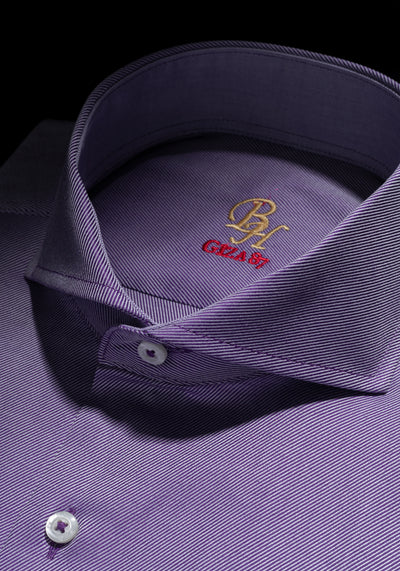 Giza 87 Cotton Dusk Violet Stripe Fine Twill Shirt