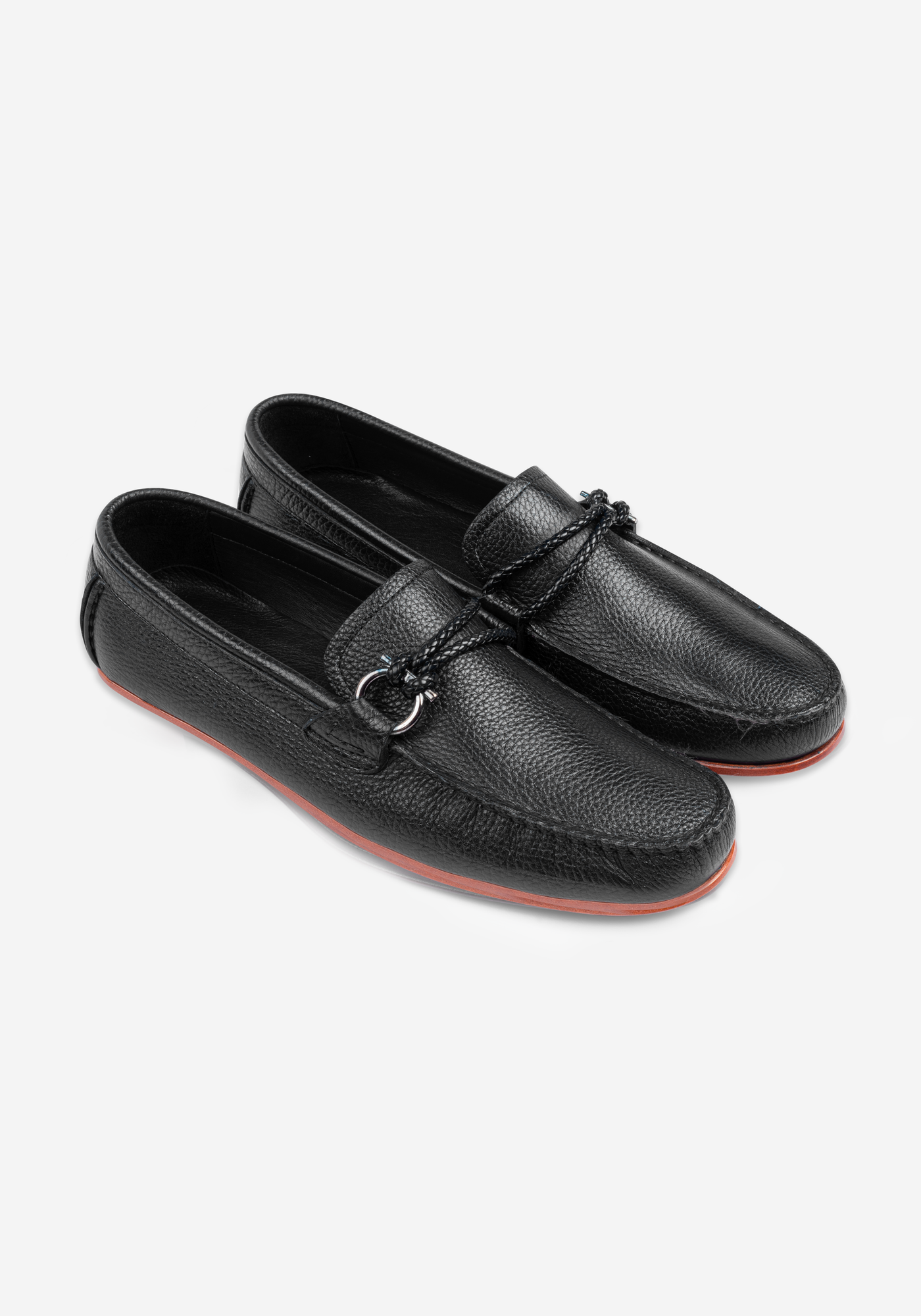 Pitch Black Calf-Skin Leather Slip On