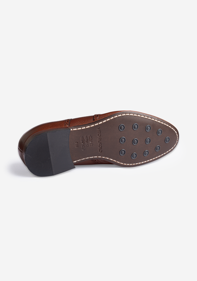 Earthy Brown Calf-Skin Brogue Leather Lace-up