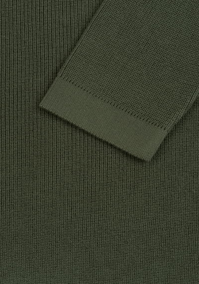 Deep Olive Heavy Knitted Cardigan