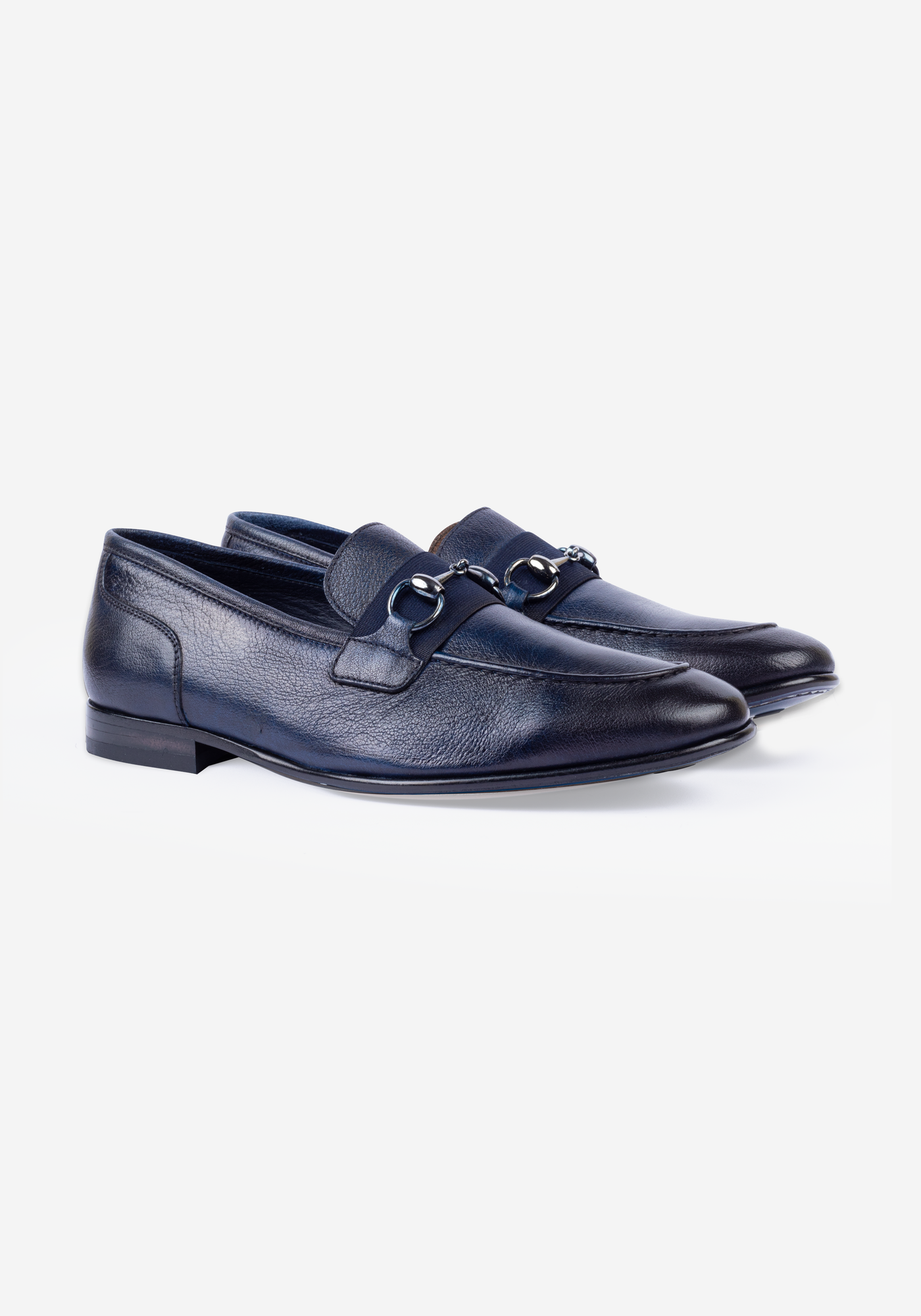 Ether Blue Calf-Skin Leather Shoes