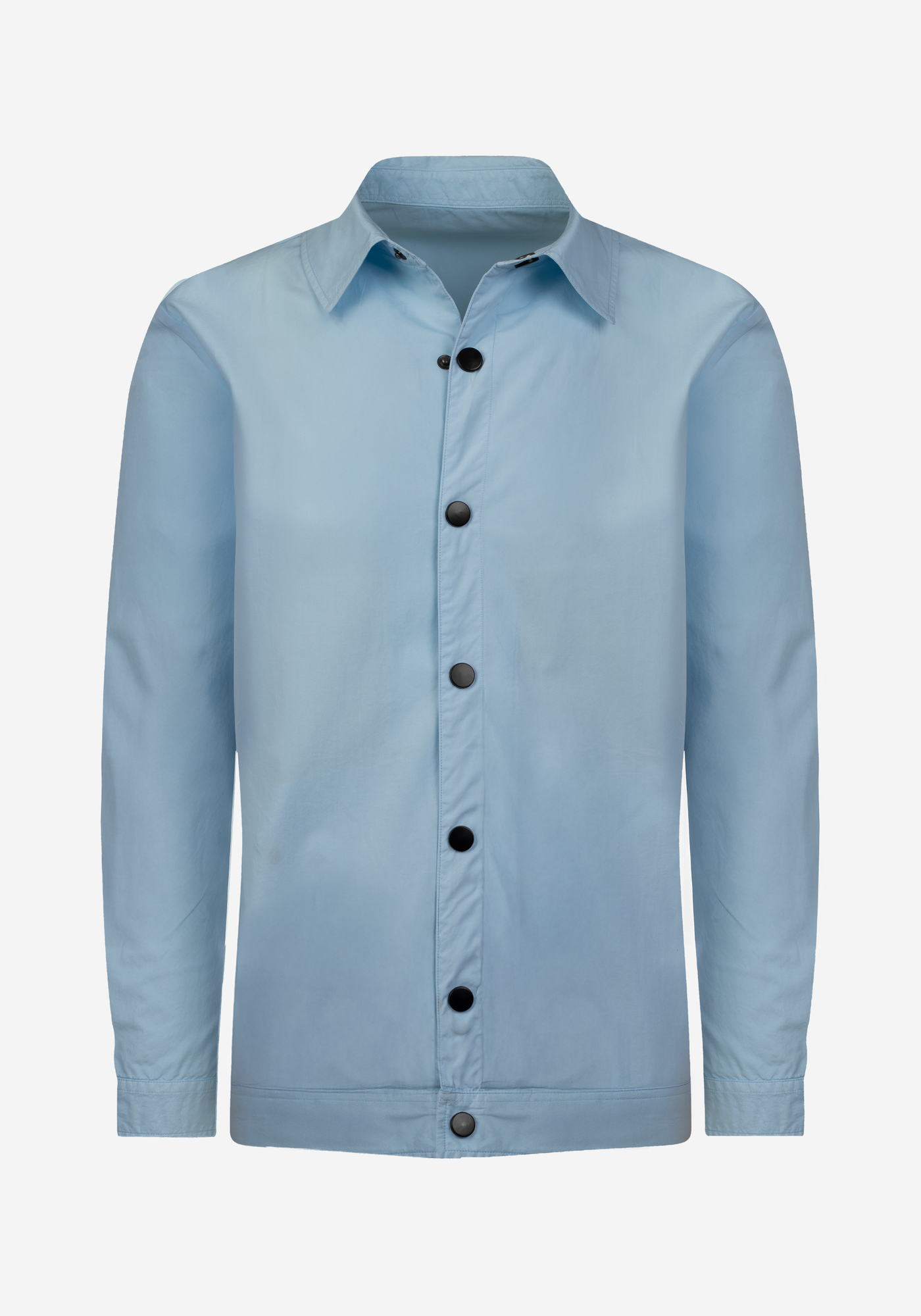 Powder Blue Piece-Dyed Overshirt