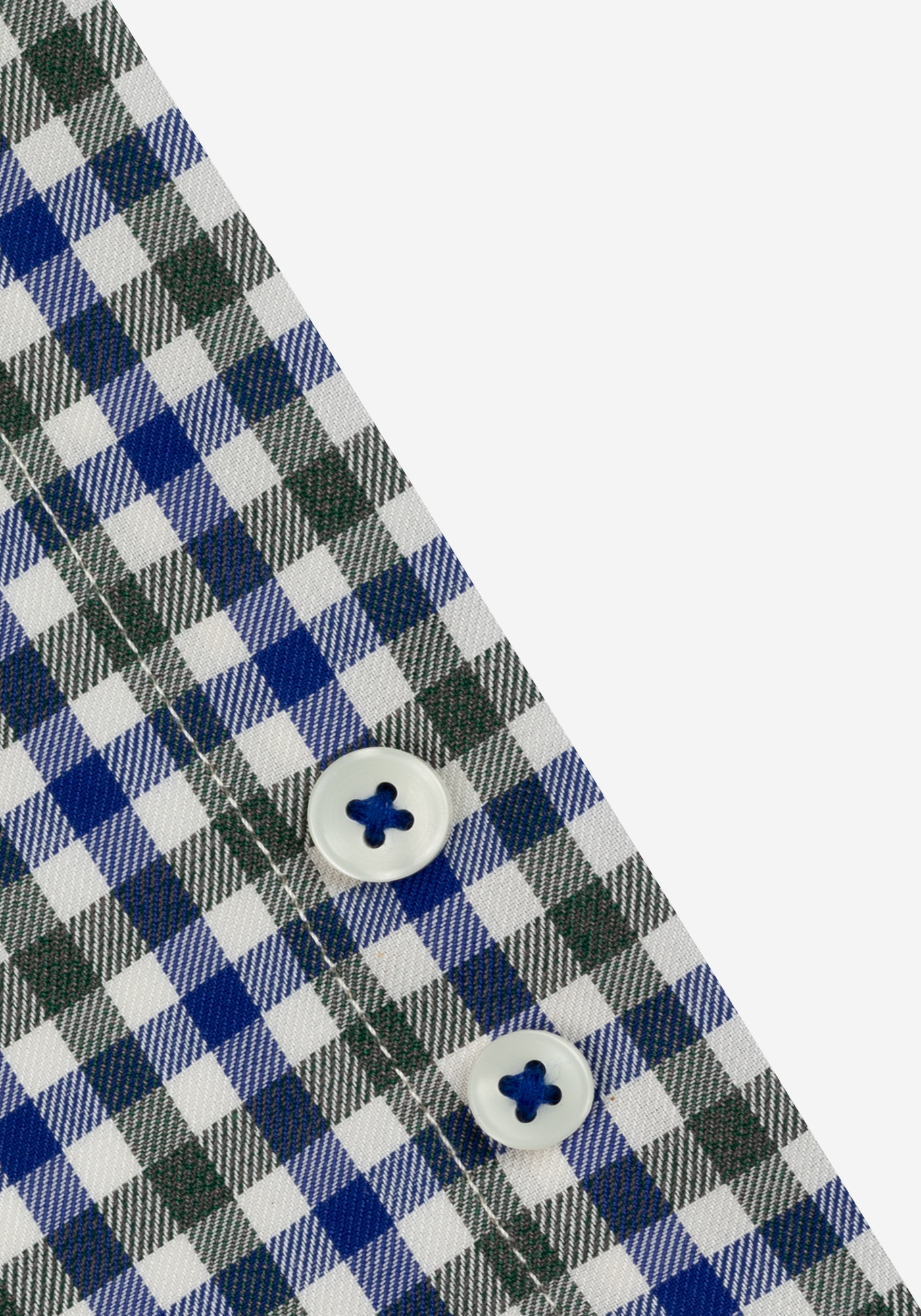 Green Blue Checked Twill Shirt