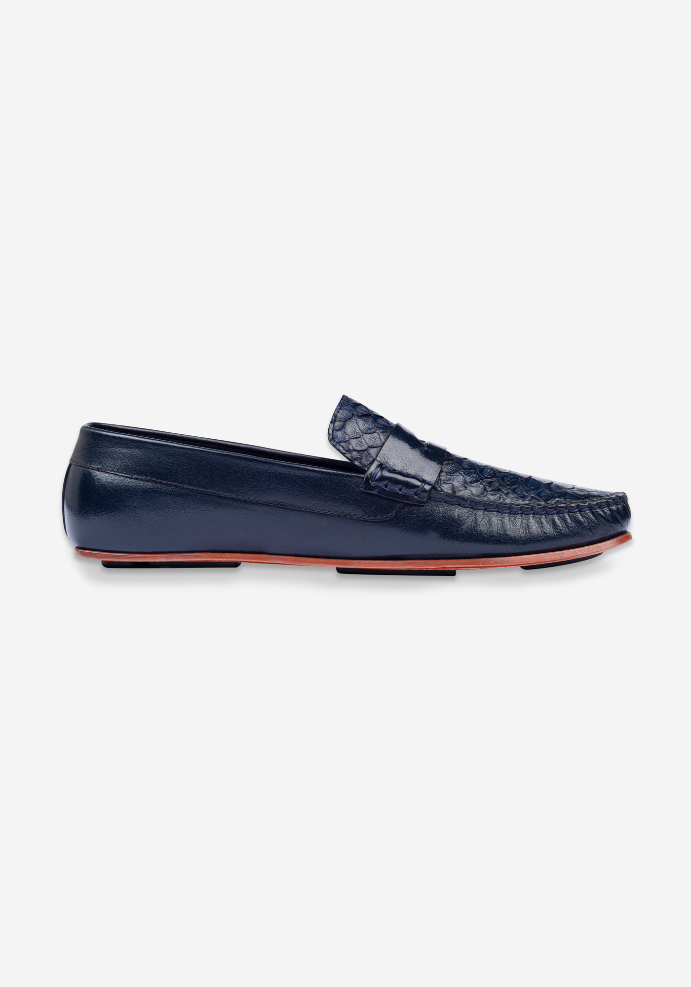 Imperial Navy Croco Calf-Skin Leather Slip On