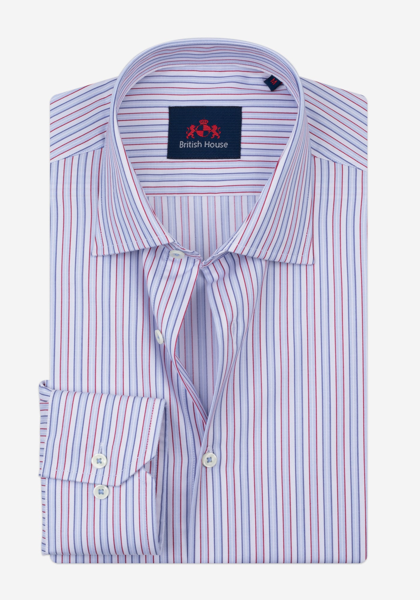 White Parti-Colored Stripe Twill Shirt