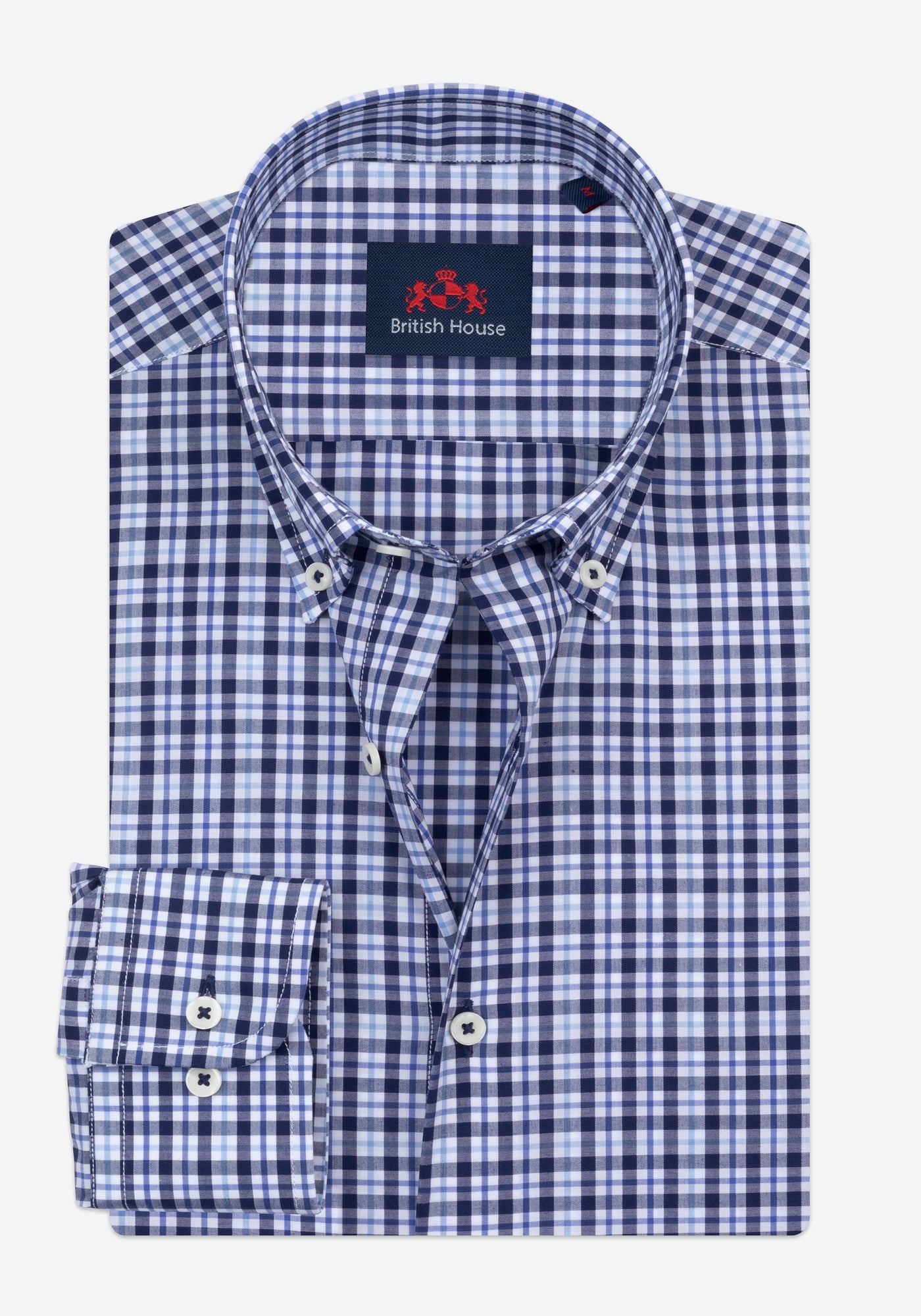 Dusk Navy Checked Oxford Shirt