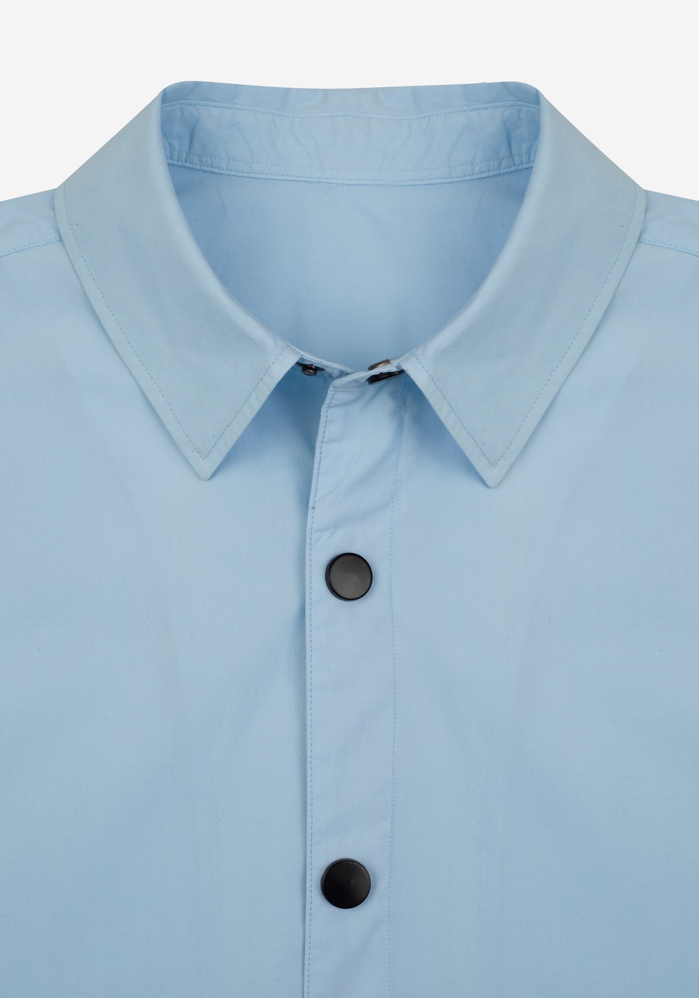 Powder Blue Piece-Dyed Overshirt