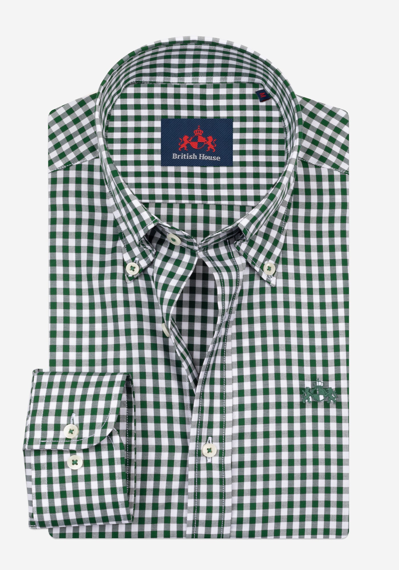 Emerald Green Checked Twill Shirt