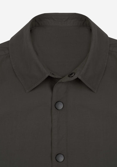 Shadow Olive Piece-Dyed Overshirt