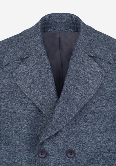 Heather Grey Double-Breasted Poly Coat