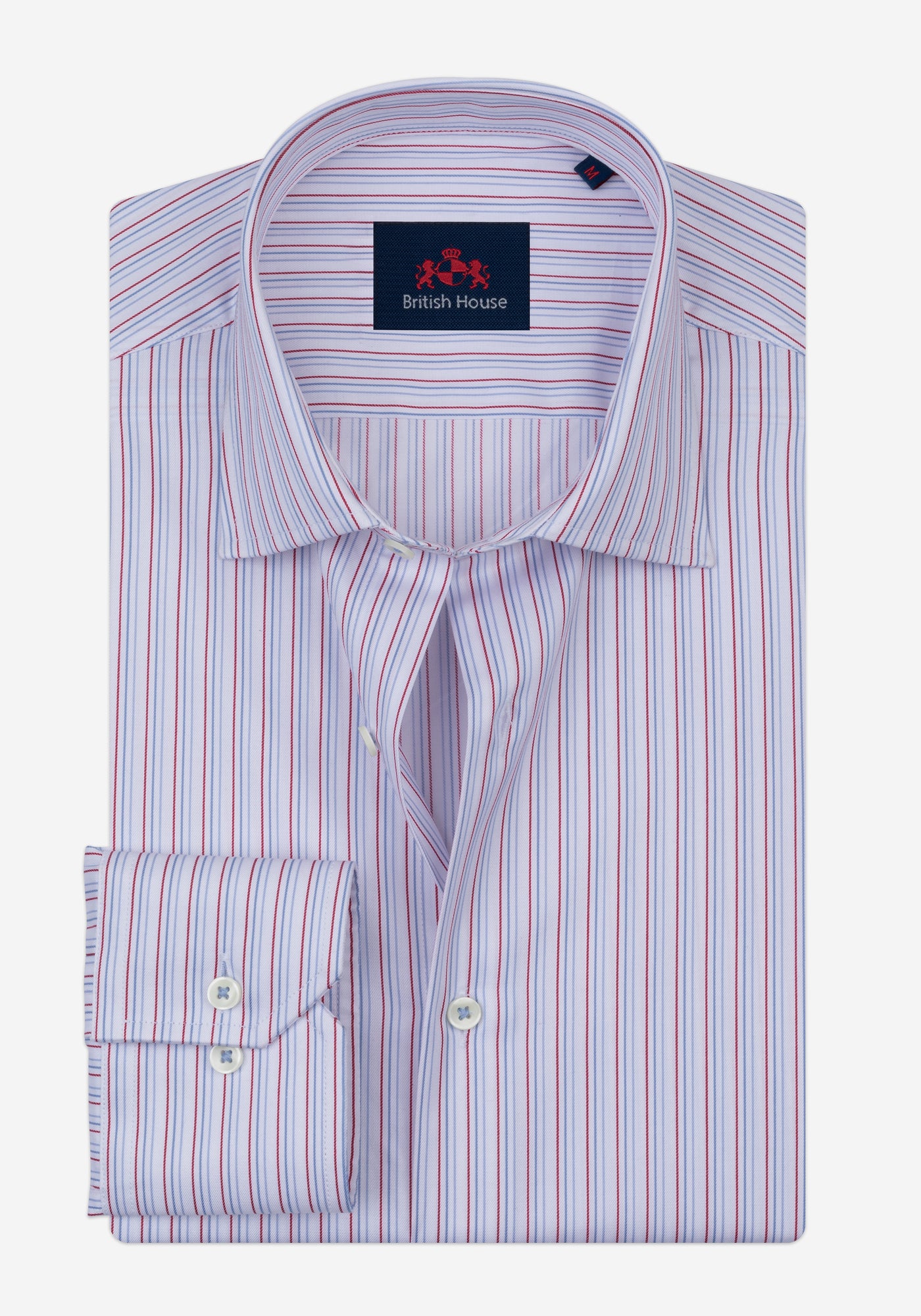 White Parti-Colored Stripe Twill Shirt