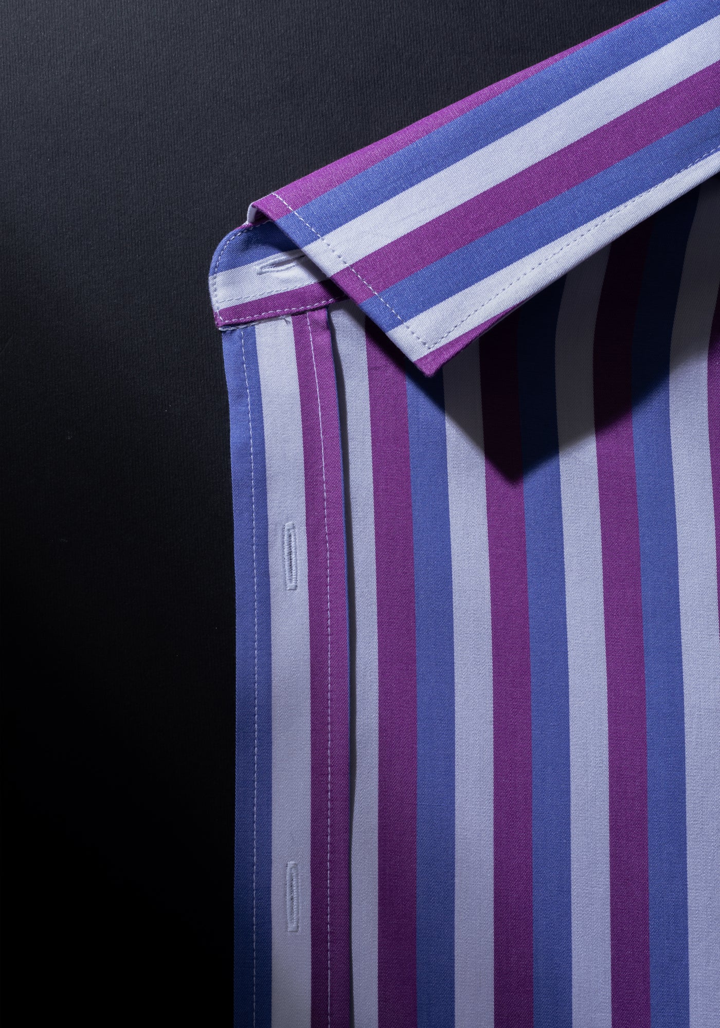 Giza 87 Cotton Parti-Colored Stripe Fine Twill Shirt