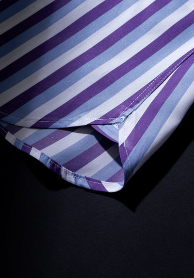 Giza 87 Cotton Parti-Colored Stripe Fine Twill Shirt