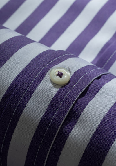 Giza 87 Cotton Lavender Purple Stripe Fine Oxford Shirt