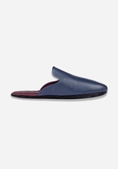 Mist Blue Calf-Skin Leather English Slipper