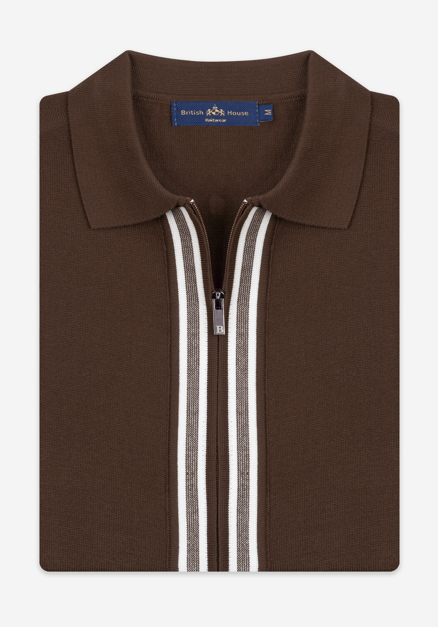 Mocha Brown Zip Cotton Pullover