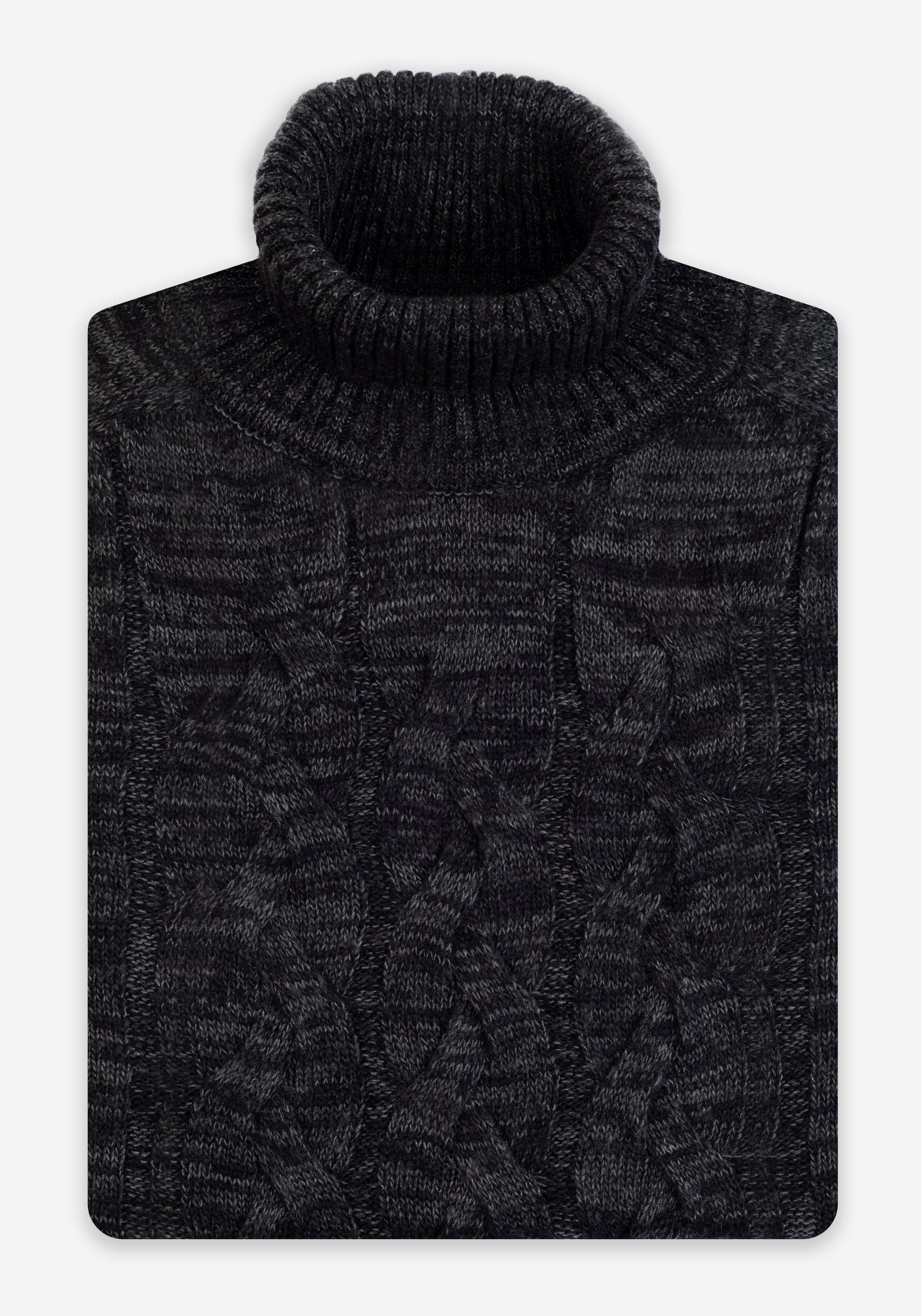 Charcoal Grey Braided Turtle Neck Pullover