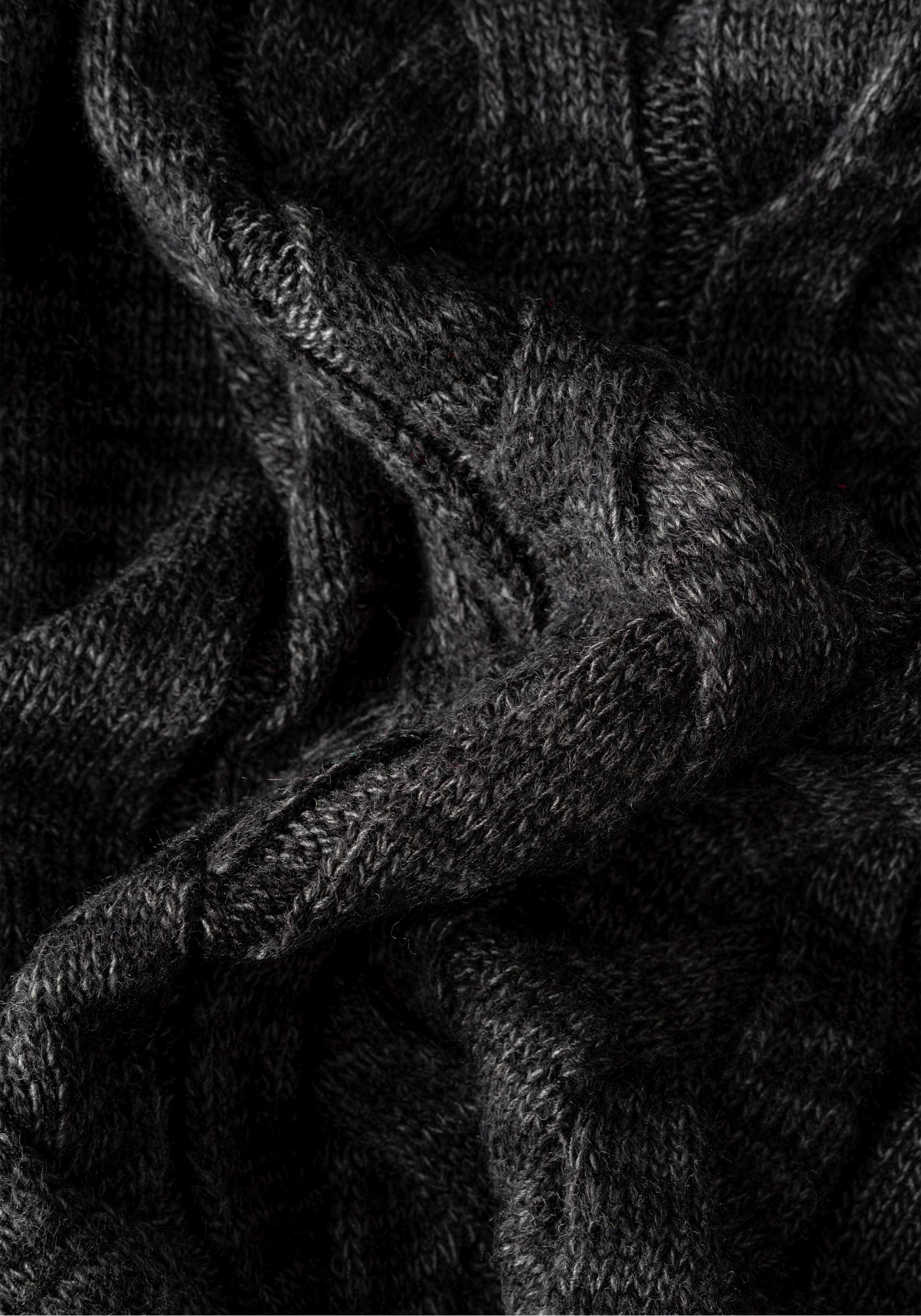 Charcoal Grey Braided Turtle Neck Pullover